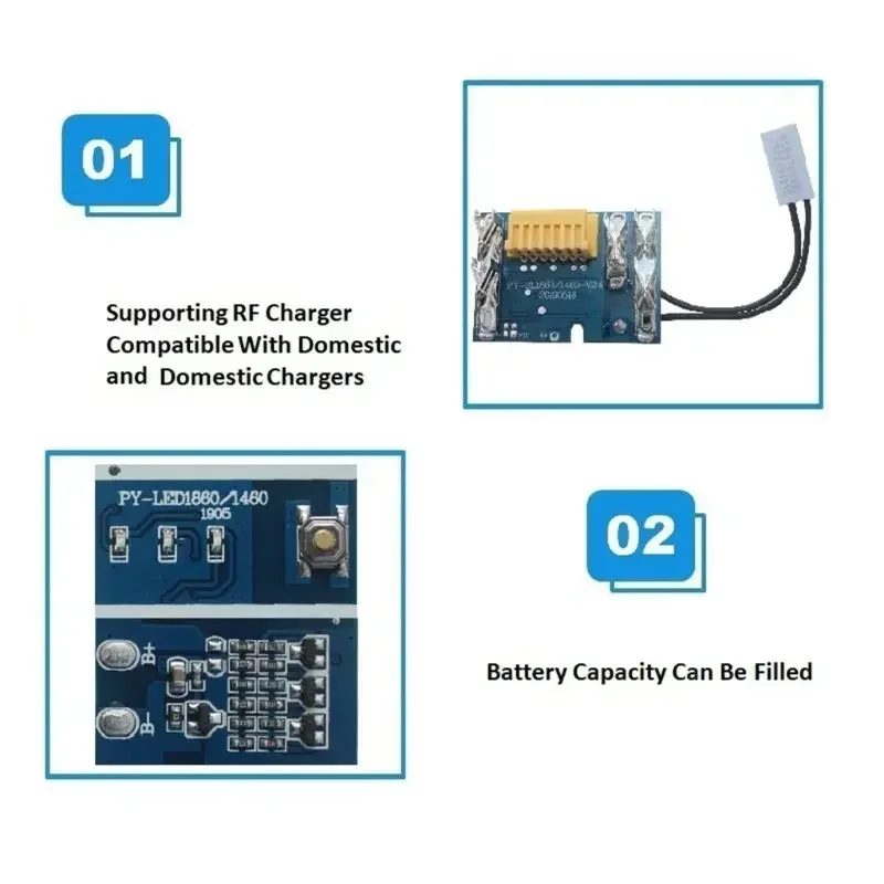 Imagem -03 - Placa de Circuito de Proteção de Carga do Pwb da Bateria do Li-íon para Makita Bl1830 18v 1.5ah 3ah 6ah 9ah Bl1815 Bl1845 Bl1860 pc Peças