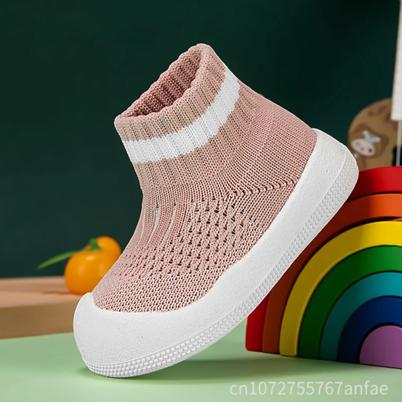

Baby Shoes 0-2T Baby Walkers Shoes Toddler First Walker Baby Girl Kids Soft Rubber Sole Baby Shoe Knit Booties Anti-slip Shoes