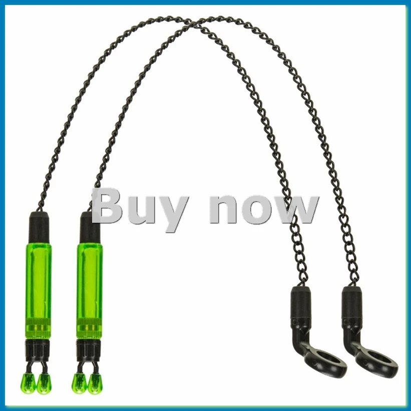 

2 шт., сигнализаторы поклевки, свингеры для ловли карпа, шпульки для индикатора сигнализации для рыбалки, цепочка, сигнализация поклевки, рыболовные инструменты, зеленый-ABHG