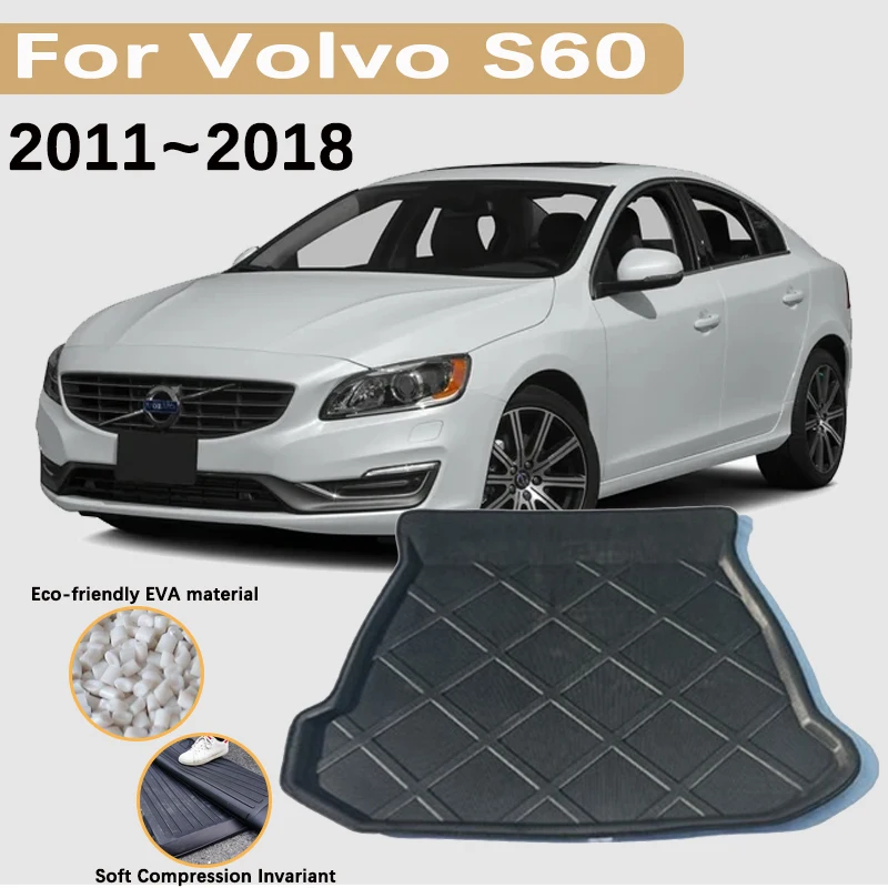 

Car Trunk Mat for Volvo S60 2011 2012 2013 2014 2015 2016 2017 2018 Liner Waterproof Carpet Storage Pad EVA Material Accessories