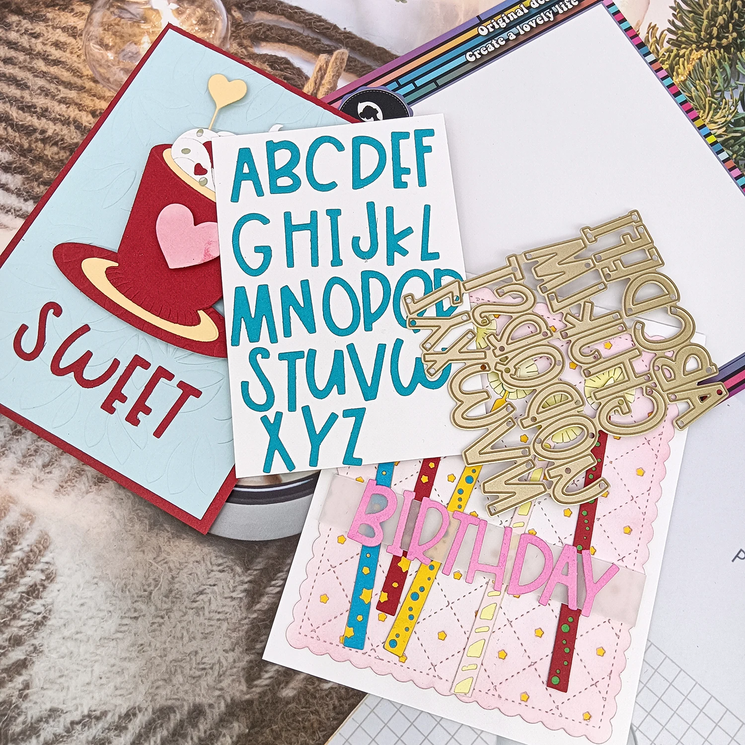 Alinacutle Alphabet-Set, Metall-Stanzform, geschnitten, für Geschenk, Papier, Handwerk, handgefertigte Kartenherstellung, DIY, Grußkarten, Scrapbooking