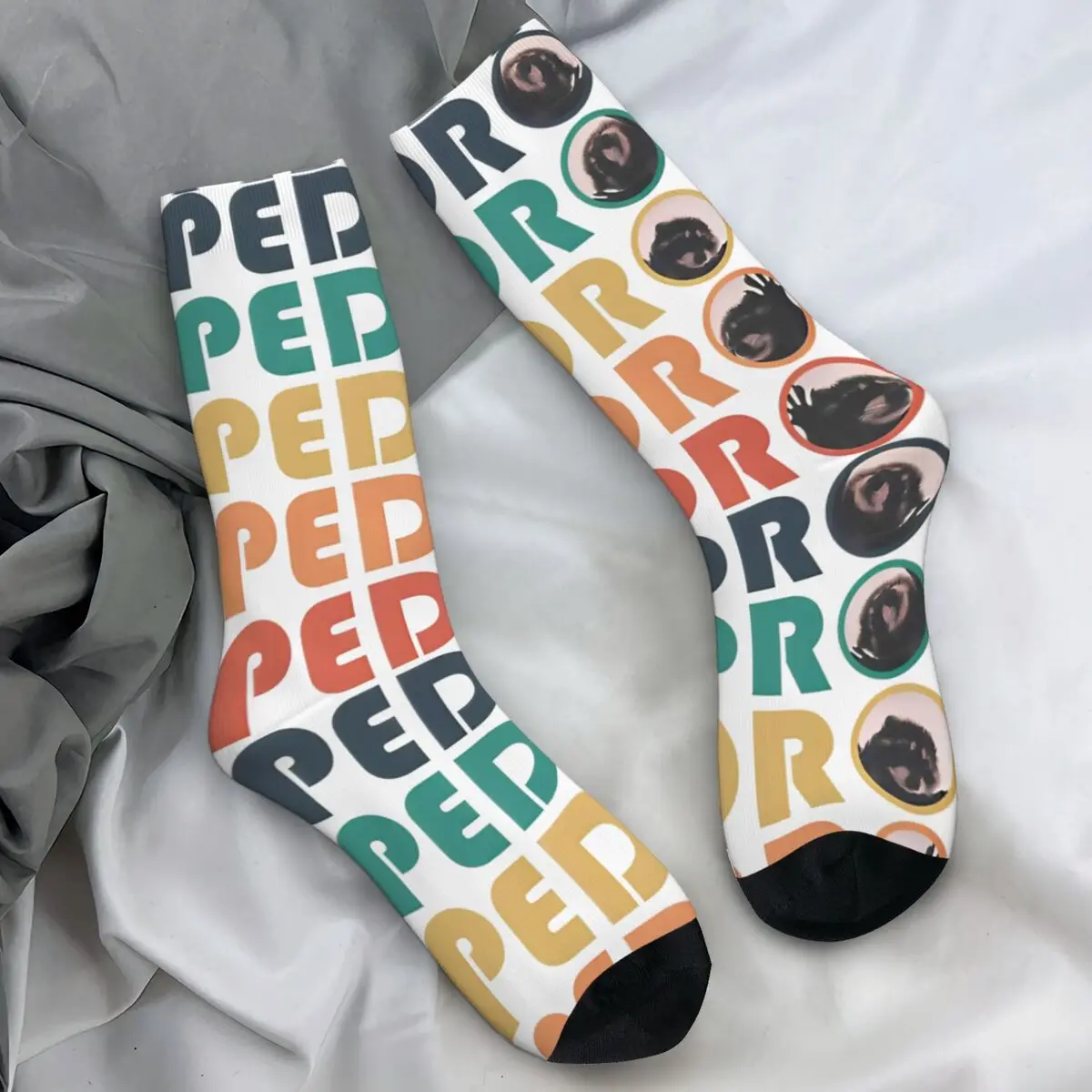 Pedro Raccoon Socks Retro Stockings Autumn Anti Bacterial Men Socks Soft Design Outdoor Sports Socks