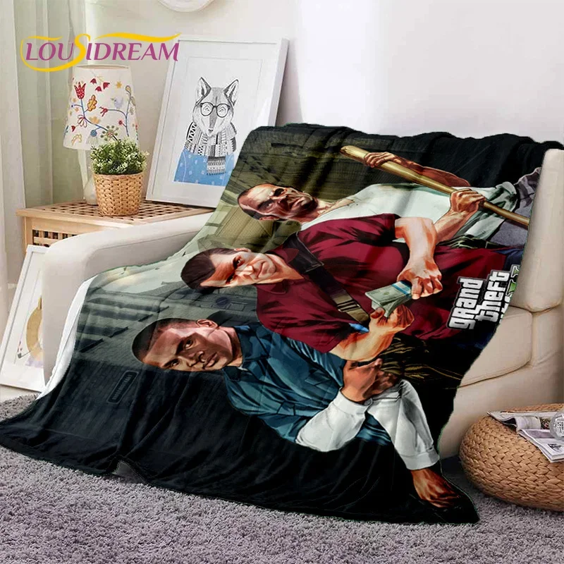 GTA Game Grand Theft Auto Gamer Soft Flannel Blanket for Beds Bedroom Sofa Picnic,Throw Blanket for Cover Outdoors Leisure Gift