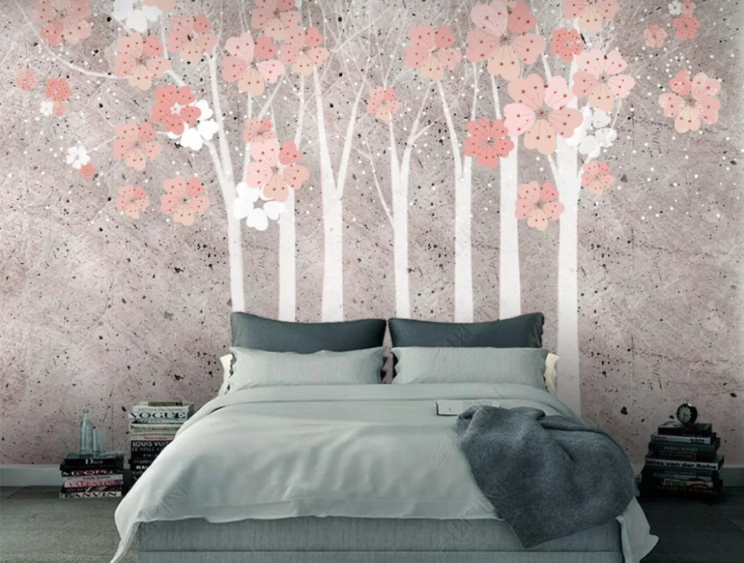 

Customized 3D Stereo Mural Wallpaper Retro Cherry Blossom Tree New Chinoiserie Decoration Abstract Decoration European Background Wall