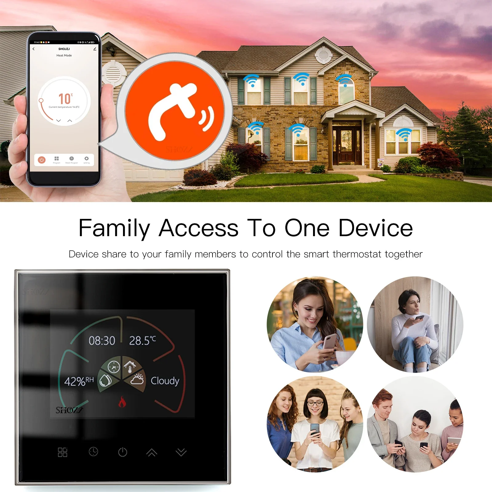 

Программируемый термостат для подогрева пола по Wi-Fi — приложение Smart Life Alexa Google Yandex Голосовое управление для регулирования температуры водяного электрического котла
