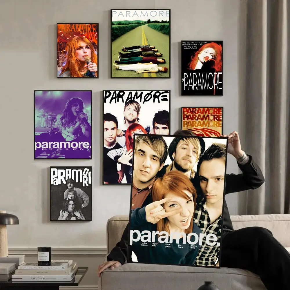 Paramore Band Pop Punk Poster Self-adhesive Advanced Aesthetic Printing Paper Wall Art for Living Room Home Decor