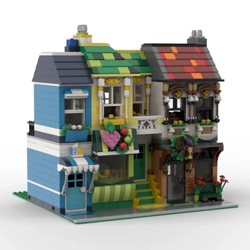 Symoc vieille ville épicerie MOC vue architecture modèle bloc ensemble stand d'achat Concession brique de construction maison traditionnelle jouet cadeau