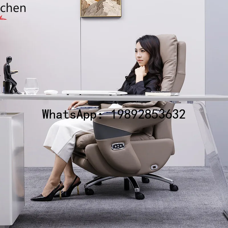 YFY  Massage Reclining Leather Chair Electric Executive Leather Business Chair Comfortable for Long Sitting Electric Chair