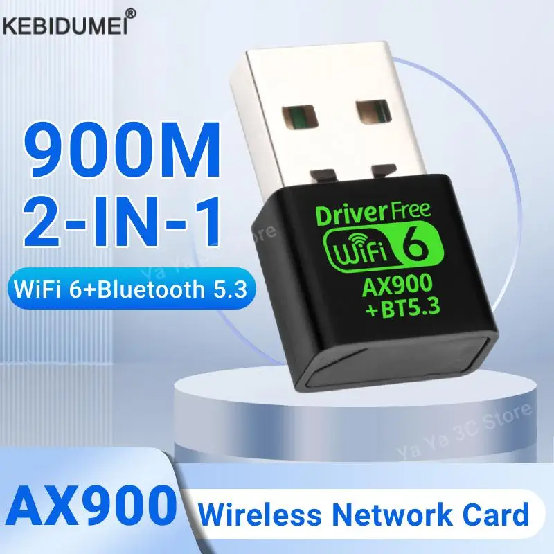 

KEBIDUMEI AX900 USB WiFi 6 Bluetooth 5.3 Адаптер 2 в 1 Dongle Двухдиапазонная сетевая карта USB WiFi 2,4G и 5 ГГц для Win10/11 DRIVER FREE