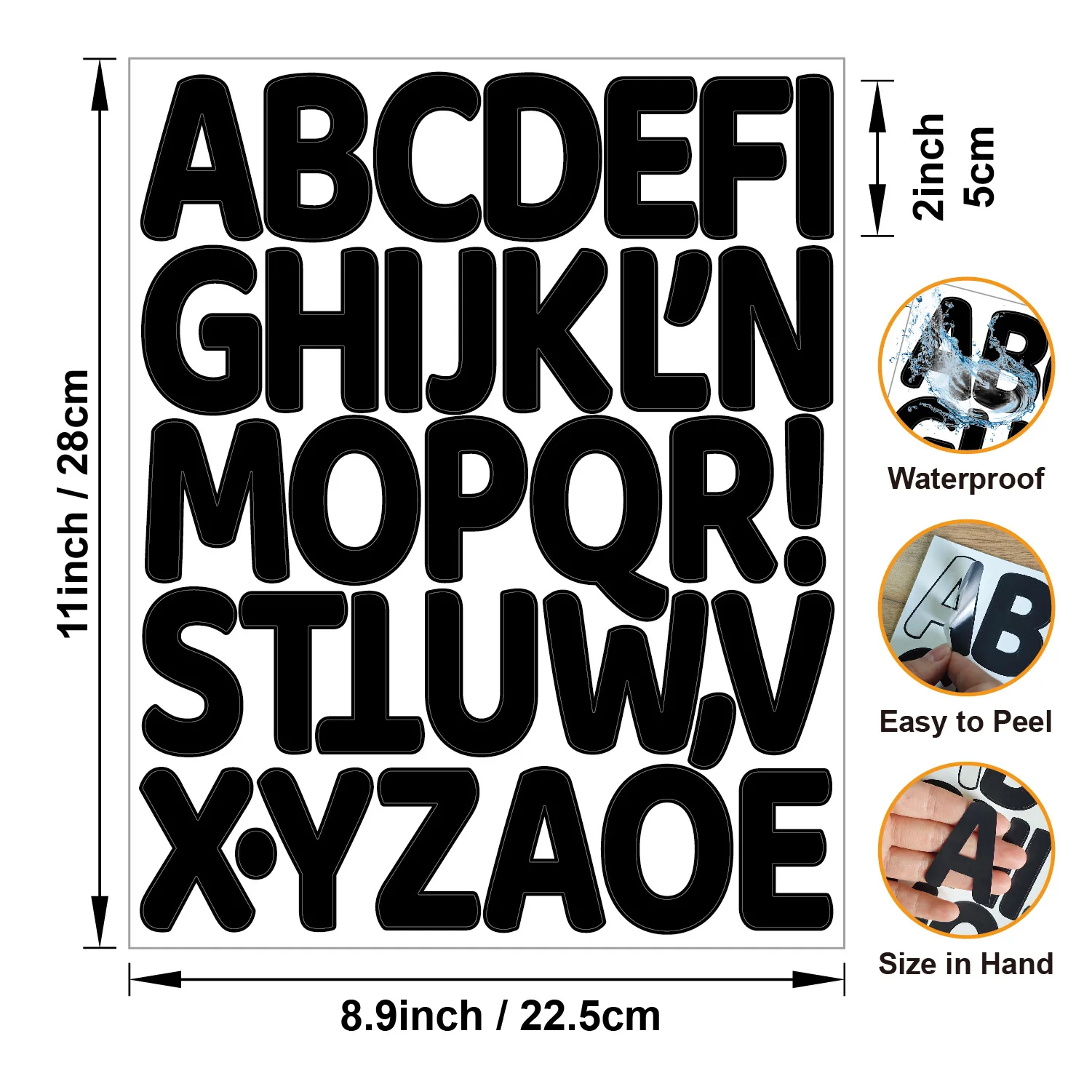2‑Inch Letter & Number Stickers, Customizable Name Label Decals for Scrapbook Journal DIY Decor