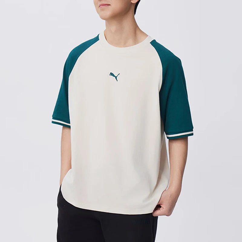 Puma Authentic Spring/Summer New Style Men's and Women's Splicing Breathable Loose Short Sleeves 633856-86