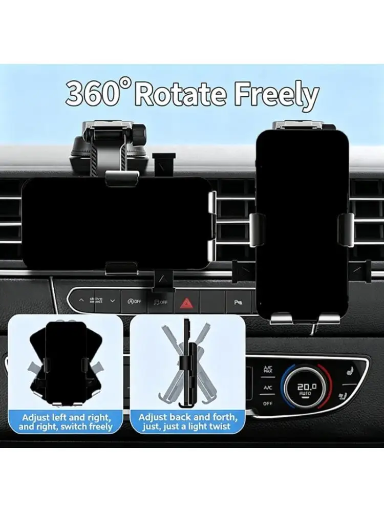 Y1UB Double Mount Car Phone Holder with Weight for Dashboards & Air Vent Install