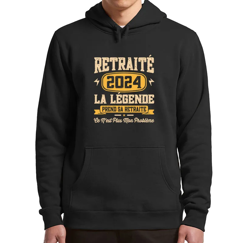 

Retro Retirement 2024 Hoodies French Humor Retired Papa Dad Gift Graphic Hooded Sweatshirt Soft Unisex Vintage Pullover