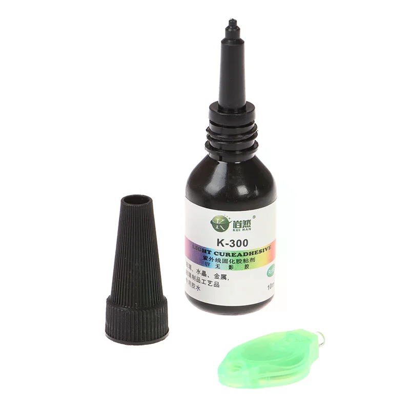 /PFU/UV Glue UV Curing Adhesive K-300 Transparent Crystal Glass with Flashlight 10ml