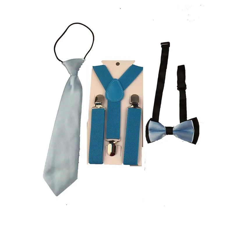 Kid 3Pcs Tie Bowtie Suspenders Children Wedding Vintage Christmas Business Clothing Accessories Quality MW28
