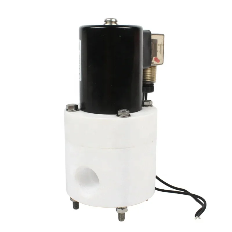 الجملة عالية الجودة PTFE صمام الملف اللولبي لقاعدة حمض صمام غير قابل للتآكل لخطوط الأنابيب الكيميائية #1