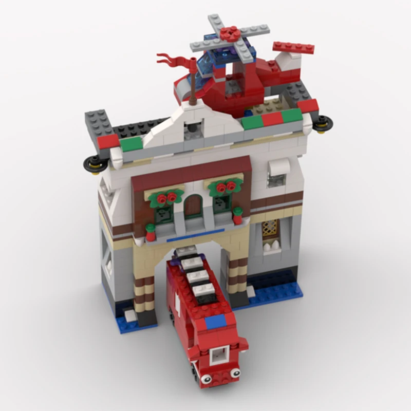 

320 шт. MOC пожарная станция классические строительные блоки Рождественский подарок декоративная сборка «сделай сам» идеально подходит для художественного дисплея