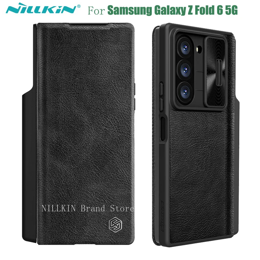 

Чехол-книжка Nillkin QIN Pro для Samsung Galaxy Z Fold 6 5G, кожаный чехол-книжка со слотом для ручки для съемки камеры, Samsung Z Fold6 элементов