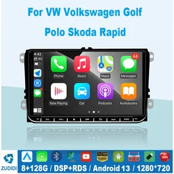 2 Din Android 13 Car Radio 9'' GPS With Carplay For VW/Volkswagen Passat Golf MK5 MK6 Jetta EOS POLO Touran Seat Sharan