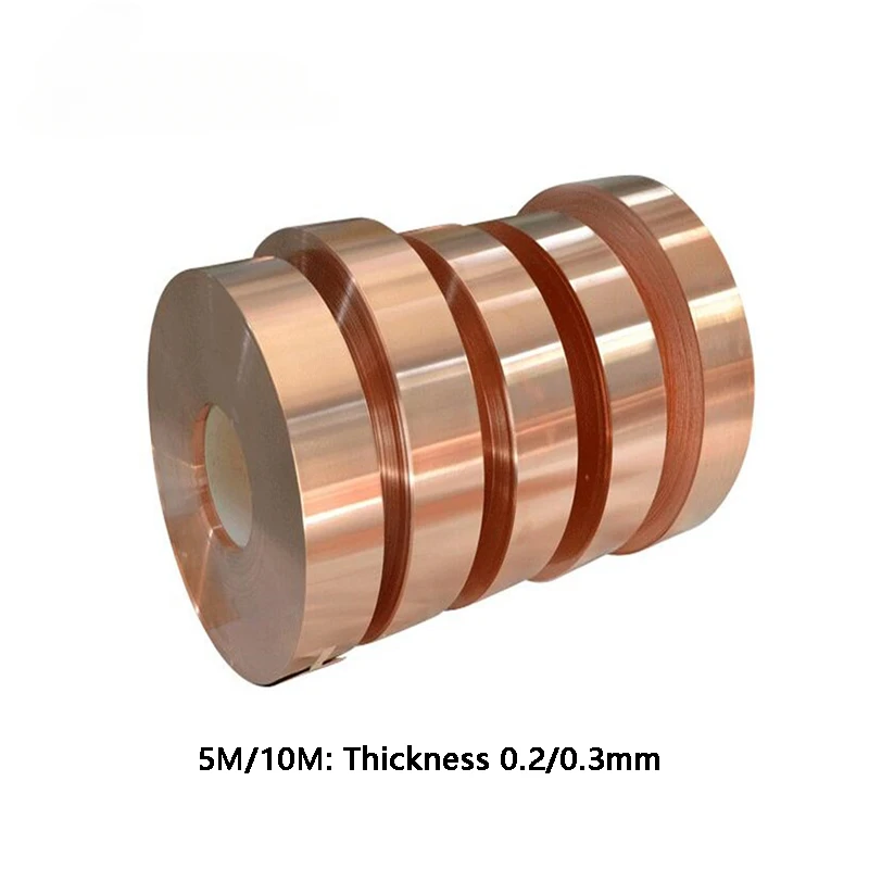 Length 5/10m Thickness 0.2/0.3/0.4mm Width 7/10/15/20/25mm T2 Pure Copper Strip For Contractors & Diy Projects