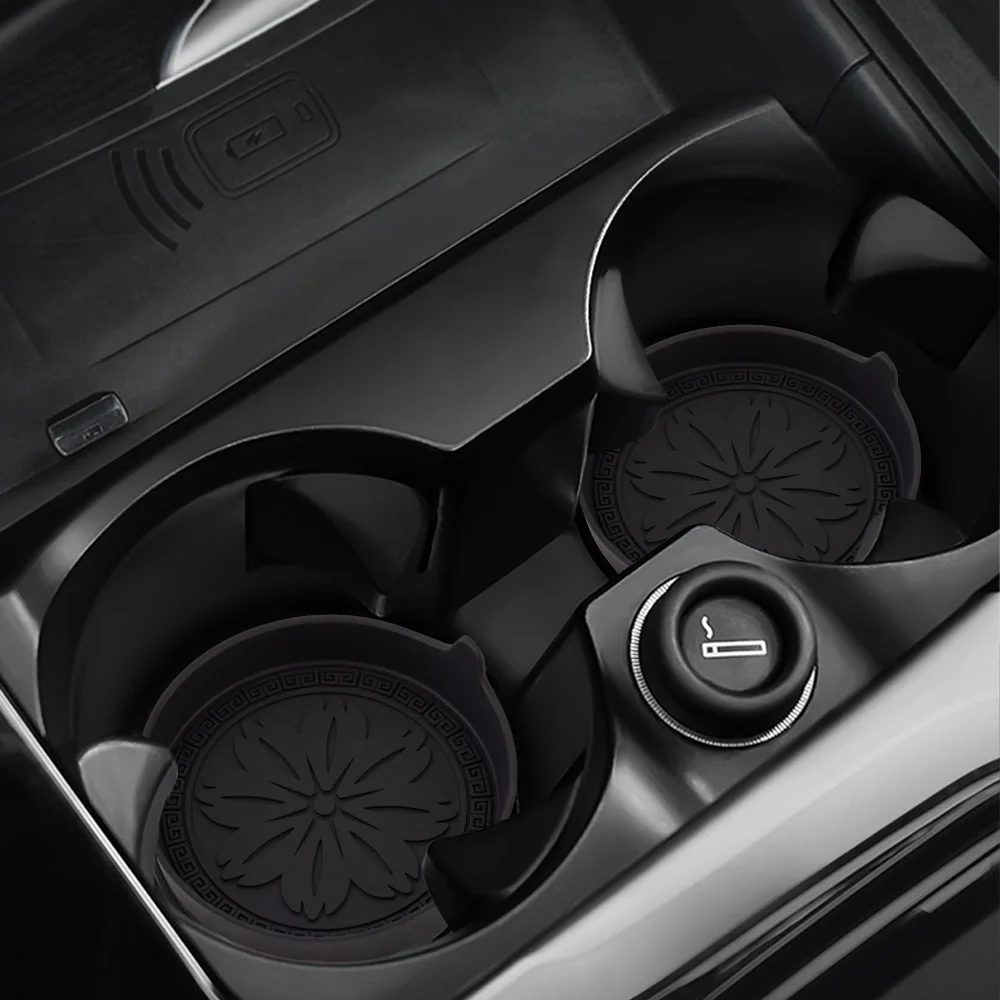2 pcs Silicone Storage Mat for Car, Anti-Slip Beverage Rack, Deep Cup Car Interior, Suitable for Truck SUV, 2 PCs