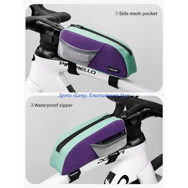 G7NF Water-Resistant Motorcycle Top Tube Case with Wide Entry Opening Compacts Storage Pack for Cycling Equipment