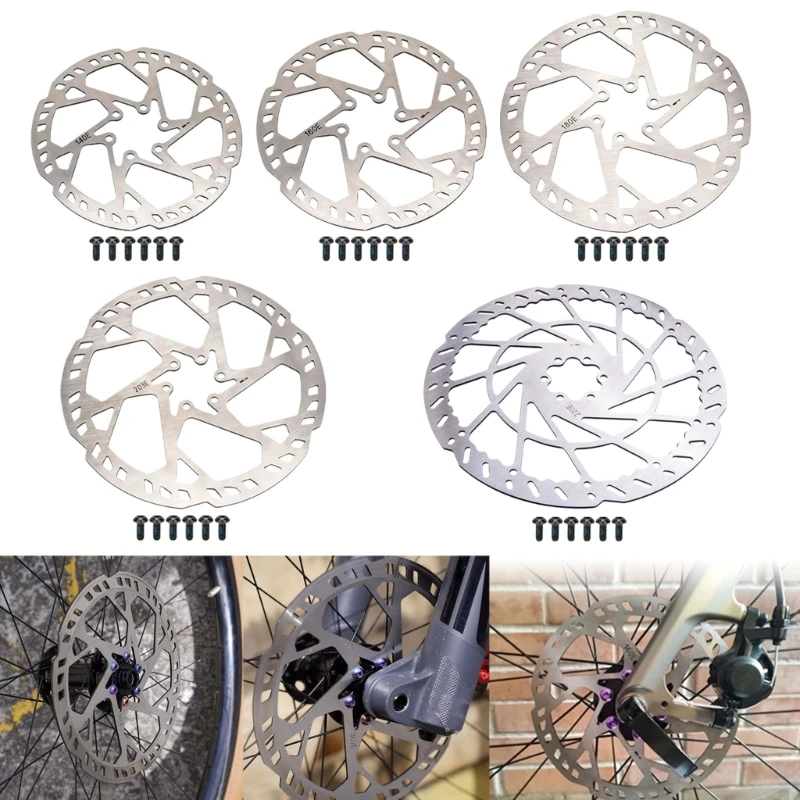 Stainless Steels Road Bike Bicycles Disc Brake Rotor with Screws Light Weight Mountain Bike Brakes Rotor Easy to Use