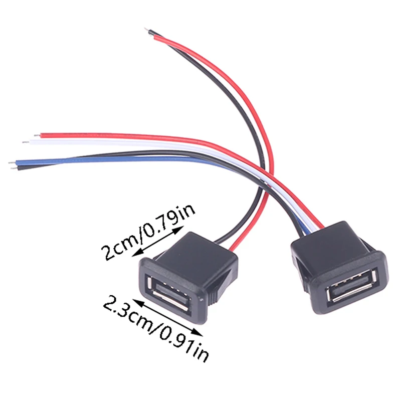 USB 2.0 Female Power Jack USB2.0 Charging Port Connector With Cable USB Charger Socket