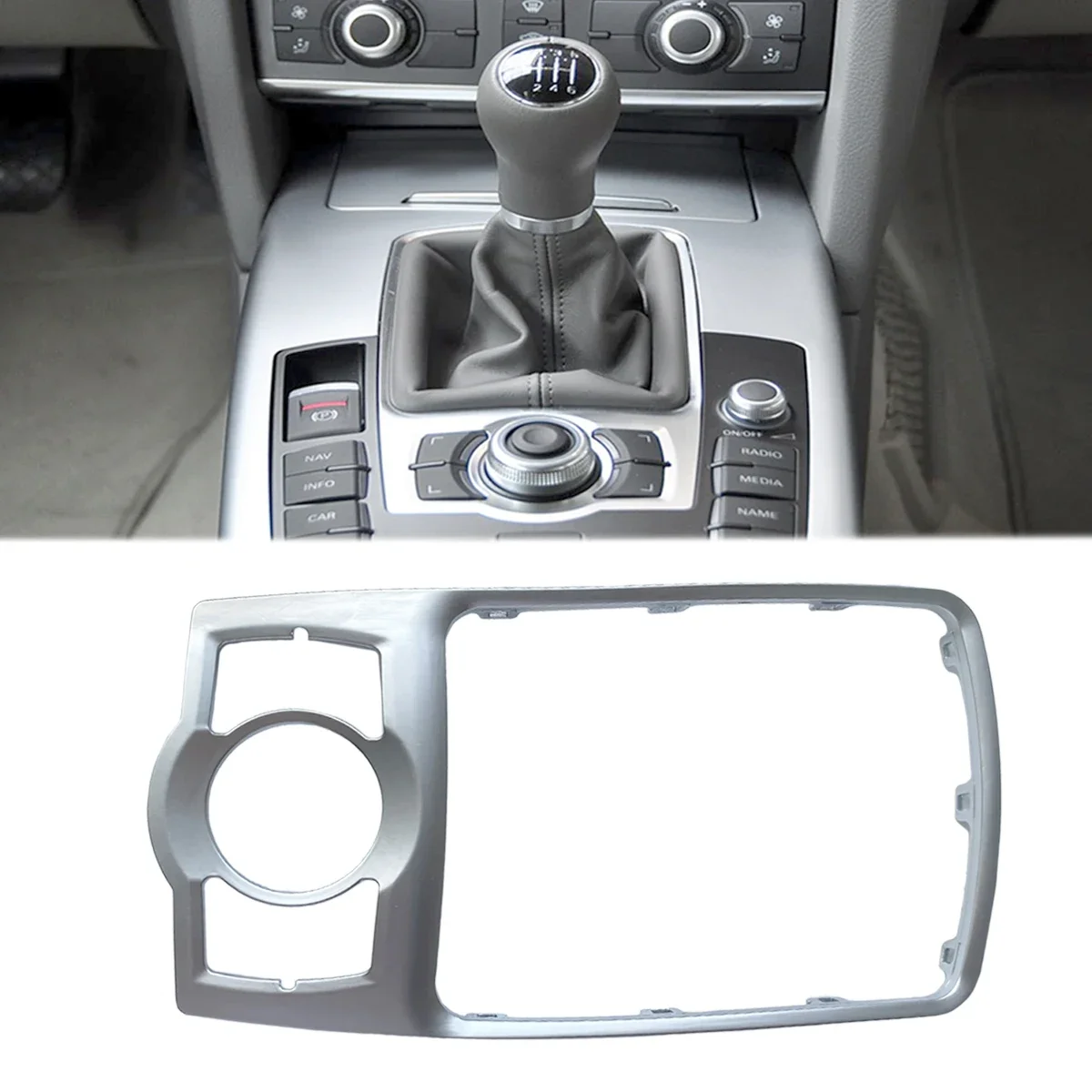 New Chrome Dashboard Car Center Bezel Panel Gear Selector Face Trim For Audi A6 S6 C6 4F Avant Allroad RS6 2005-2011 4F0864260A