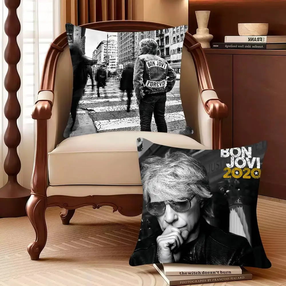 

Band B-Bon Forever J-Jovi Pillow Case Decor Protective Covers Comfortable soft for Sofa Living Room Home office