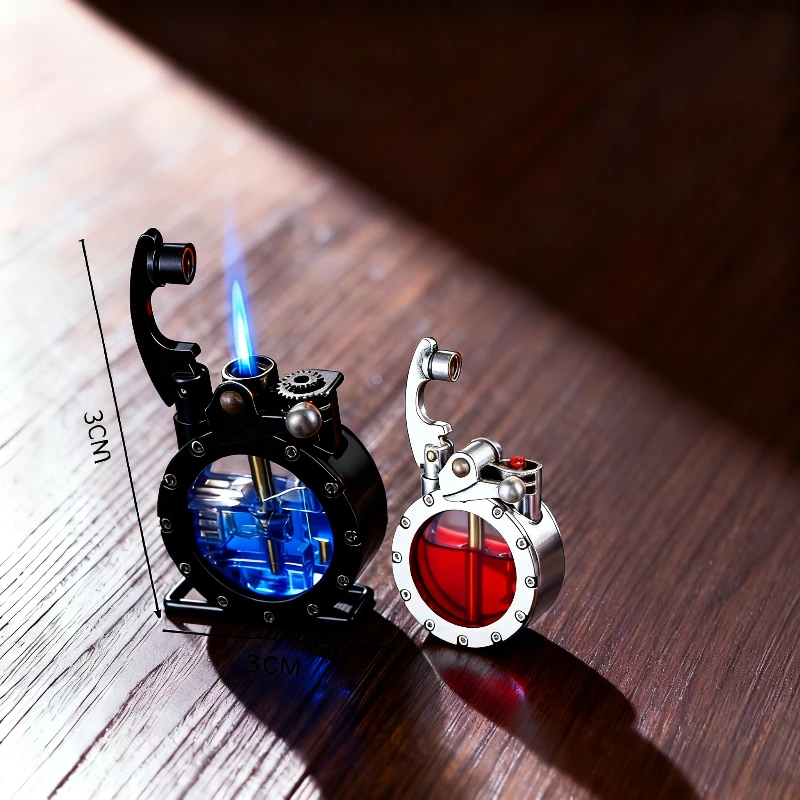

Transparent Oil Tank Metal Lighter: New Retro Rocker Design, Personality Windproof, Practical Cigarette Lighter for Collection