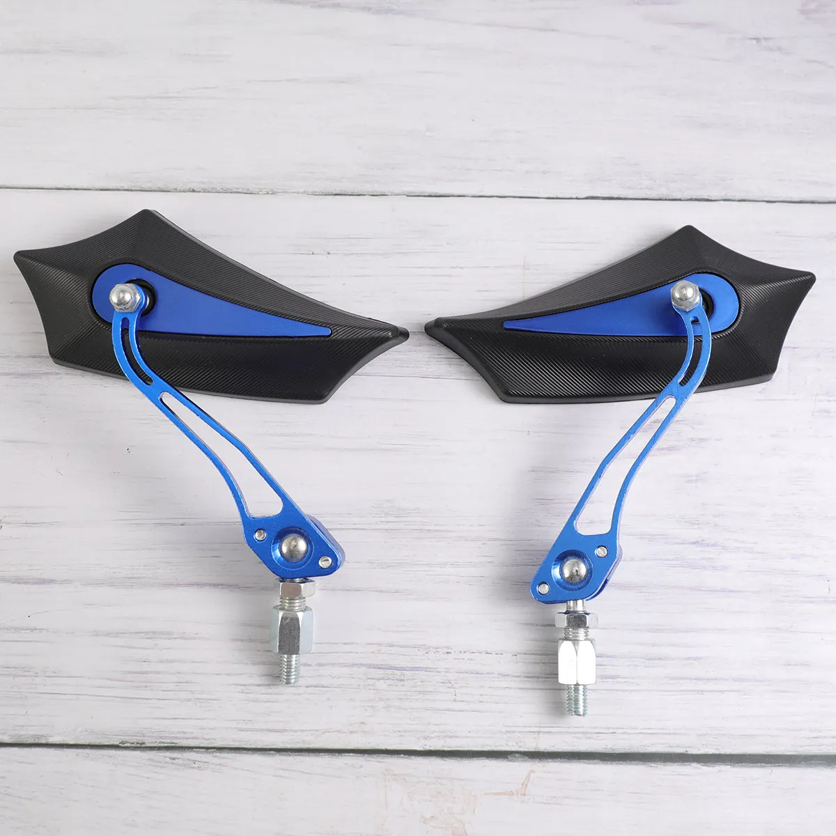 

2Pcs Rear View Mirrors Alloy Lightweight Scratch Resistant Adjustable Large Lens for Motorbike Scooter Electric Bike Safety