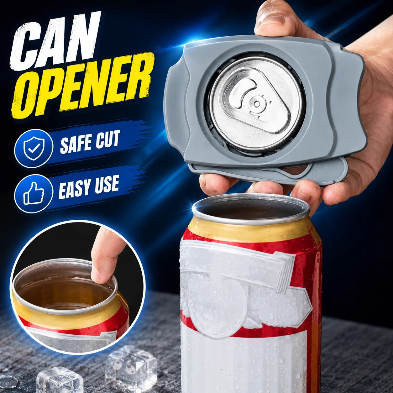 Tragbarer Mini-Dosenöffner mit glatter Kante, manueller Flaschenöffner für Bier, Getränke, Soda, Party, Bar, Küchenhelfer