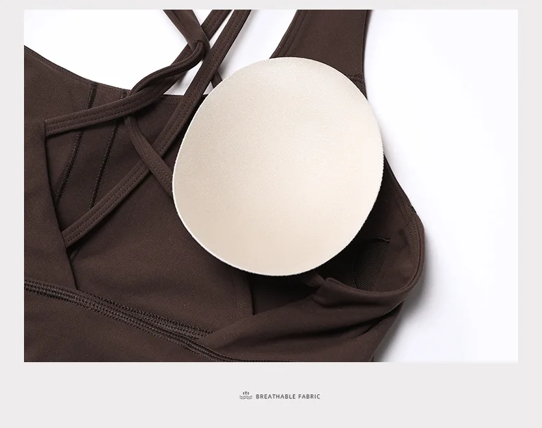Sexy Cross Yoga Bra Women's Yoga Crop Top Breathable and Comfortable High-waisted Seamless Quick-drying Material Sports Gym Wear image 6