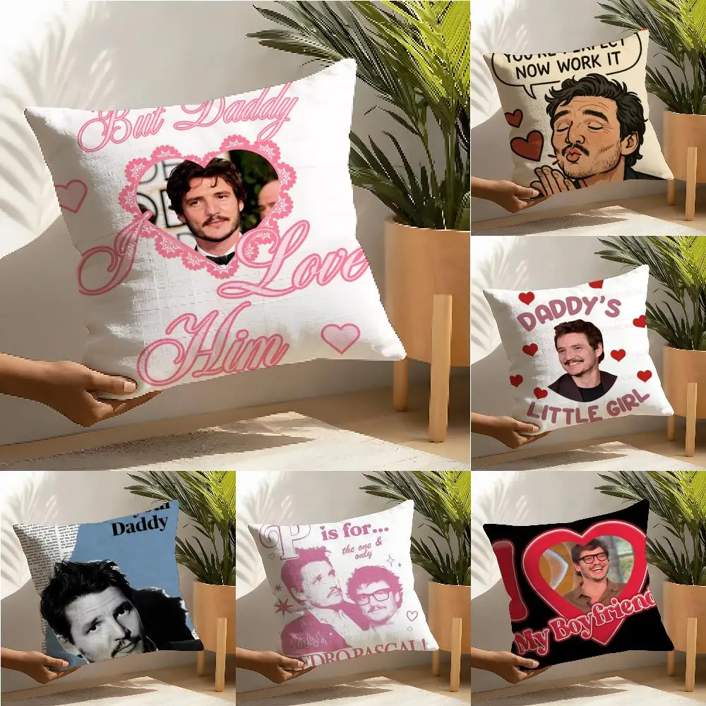 Interesting demeanor Man P-Pedro Pascal Pillow Case linen pillow case sofa home decor cushion cover cushion cove