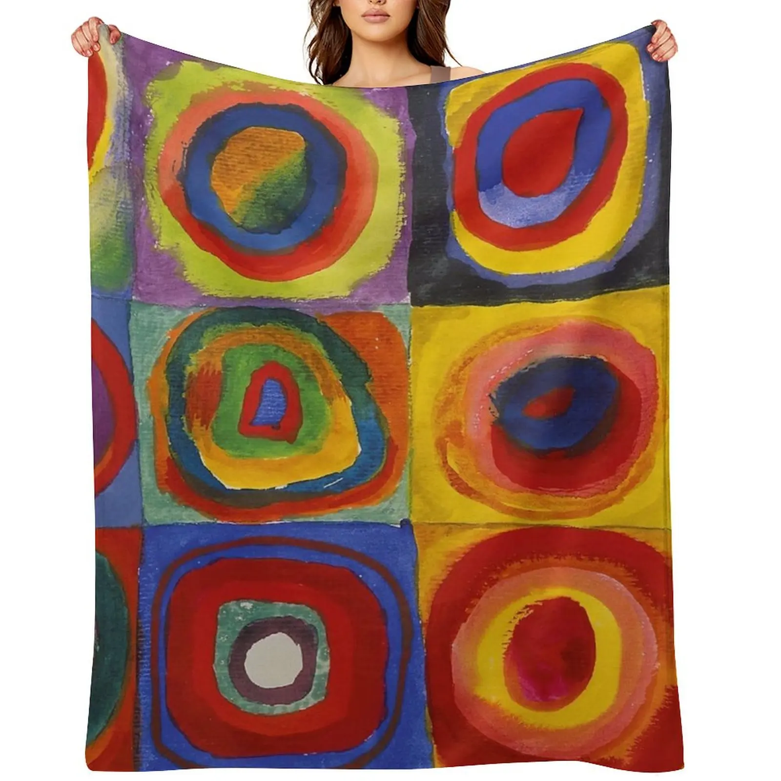 

Wassily Kandinsky Color Study Squares with Concentric Circles Throw Blanket Kid'S Thermal Blankets