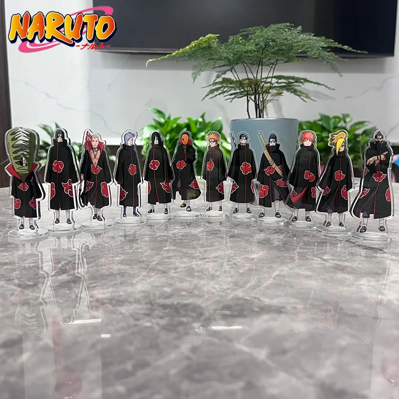 Naruto Akatsuki Acrylic Tile Ornaments Anime Figures Pain Uchiha Itachi Kawaii Decoration Doll Figurine Model Kids Toy Gifts