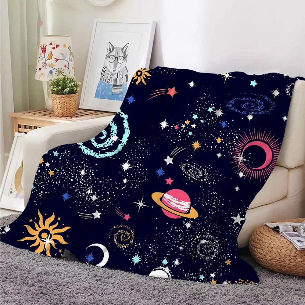 

CLOOCL Children's Flannel Blanket Starry Sky 3D Printed Blanket Throws on Sofa Bed Home Bedspread Travel Blanket Dropshipping