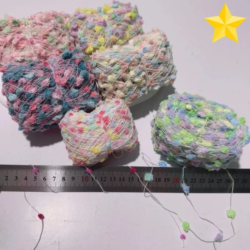 30g/Bean Thread Ice Bar Thread, Slippers Wiring Rainbow Yarn Wiring Candy Bean DIY Scarf Hat Hook Slippers