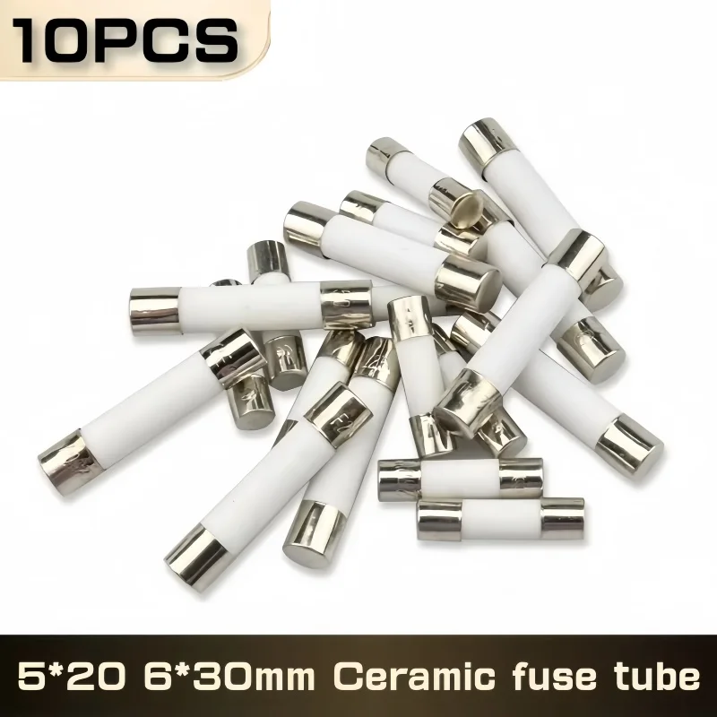 10pc/lot 5*20mm 6*30mm Fast Blow Tube Fuses Mm 250V 0.1 0.2 0.3 0.5 1 2 3 4 5 6 8 10 15 20 25 30A AMP Fuse Ceramic Fuse