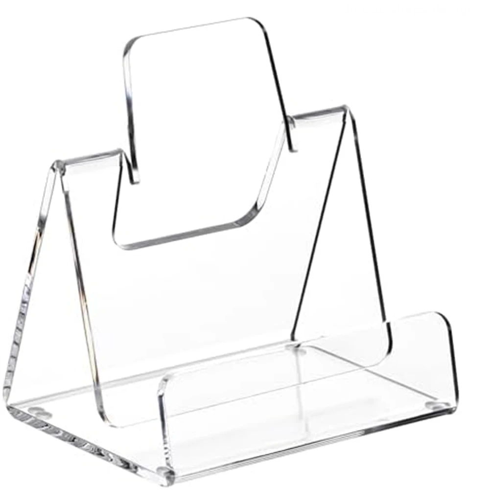 1pc Clear Display Stand 5mm Thick Book Holder For Art Photos Tablets Records Home Office Decor Organizer