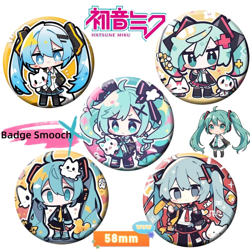 

Новая милая аниме-брошь Хатсуне Мику в стиле второго измерения, креативный кавайный значок-чиби, аксессуар для рюкзака и одежды