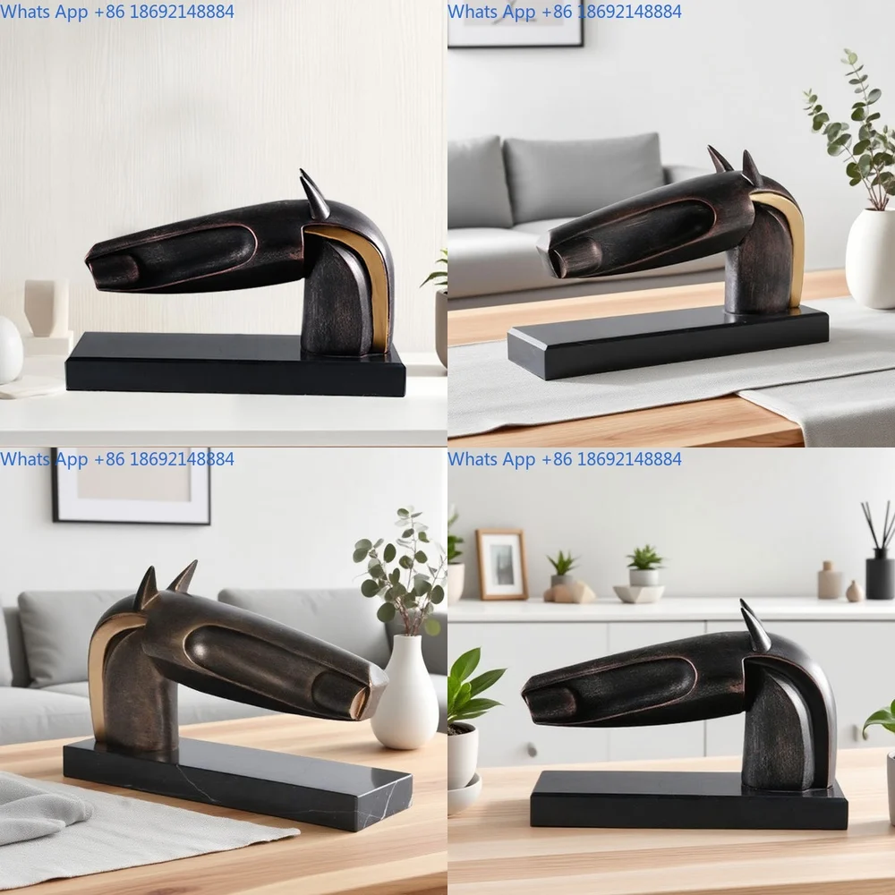 

Abstract Nordic Style Horse Decorative Sculpture for Home Living Room Entryway Table Display