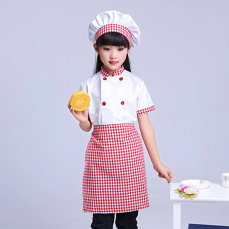 Kids Chef Uniform With Cook Hat Children Restaurant Cosplay Costume Set Boys Girls Holiday Party School Stage Performance view 4