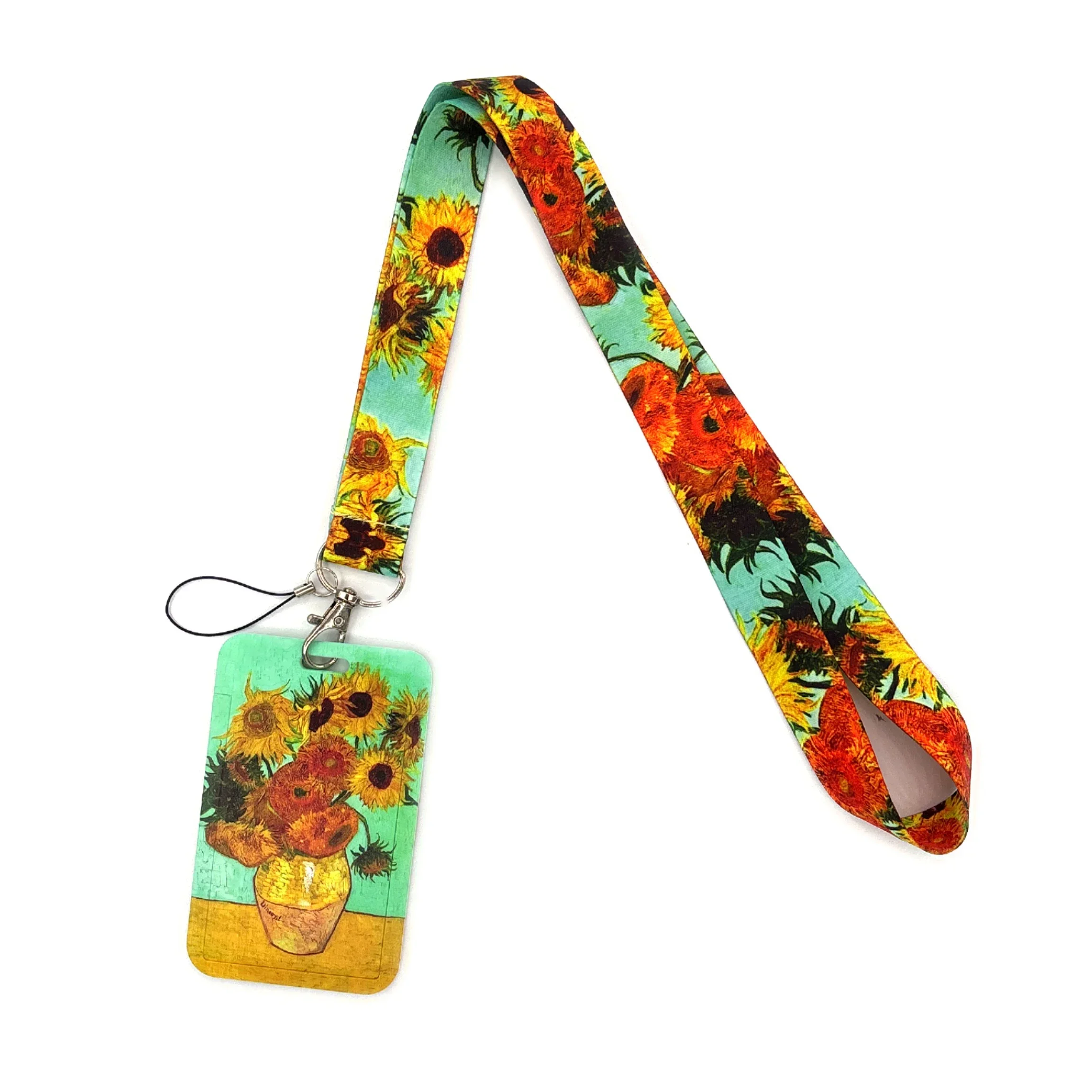 Soporte para insignia de nombre de la serie Van Gogh, cordón para tarjeta de visita, Correa colgante para el cuello, tarjetero de identificación para niño, funda para tarjeta de puerta, regalo pequeño