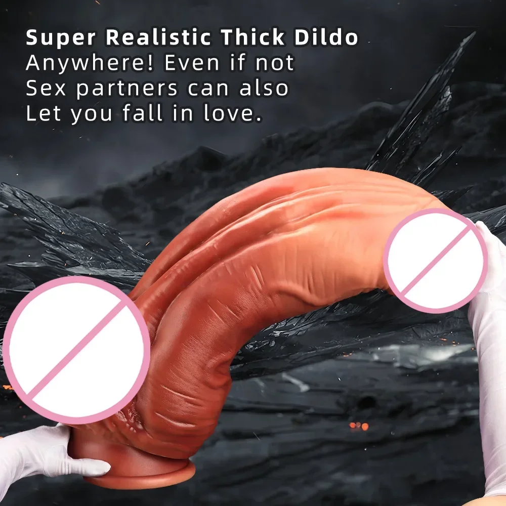 67*18CM Double-layer Liquid Silicone Giant Realistic Dildo Super Huge Anal Plug XXXXXL Simulation Penis Adult Sex Toy for Man