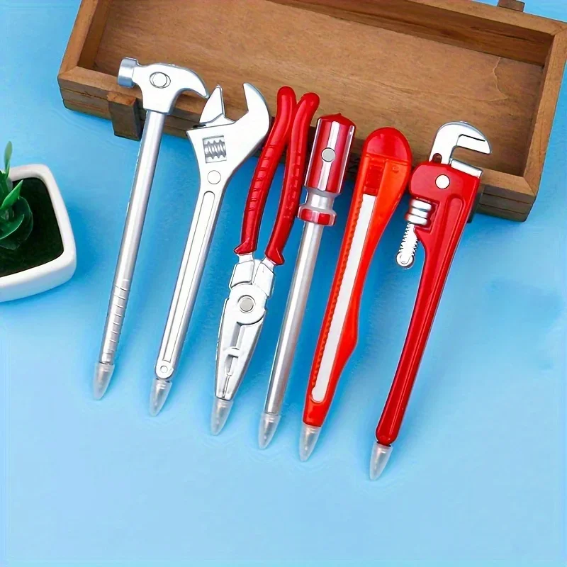 3/6Pcs Creative Hardware Tool Design Ballpoint Pen | Cartoon Wrench Pliers Screwdriver Hammer Pen | Student Stationery Gift