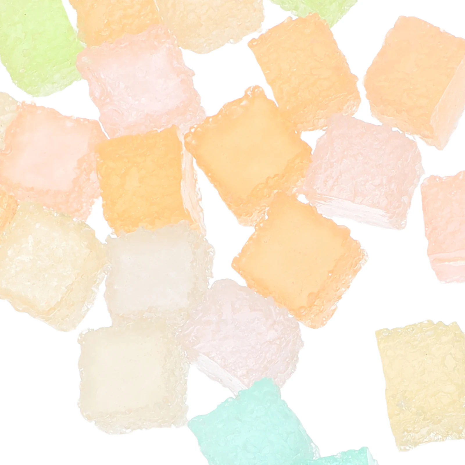 30 Stück leuchtende Würfel Zucker Charms Diy Süßigkeiten Handwerk Zubehör Telefon Fall Dekor Simulation Zucker Schmuck gefälschte Würfel Bulk Mini