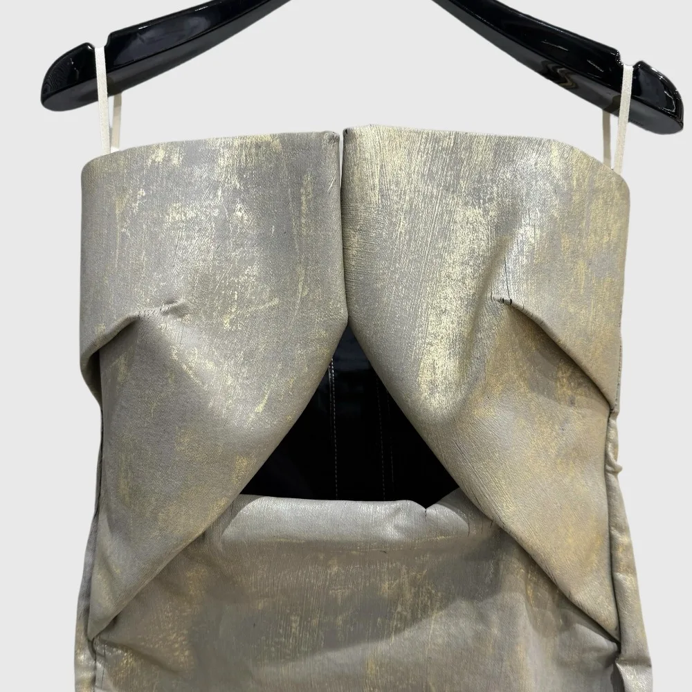 فساتين حفلات High Street للسيدات، قميص قصير معدني لامع ومزخرف، فستان عصري بدون حمالات