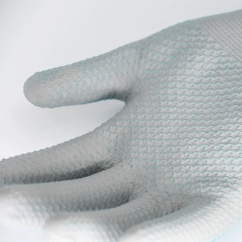 JDL 2 Pairs Anti-Slip Water Resistant Work Gloves Grey Nylon Shell TPU Coated CE Certificated Work Safety Protective Glove